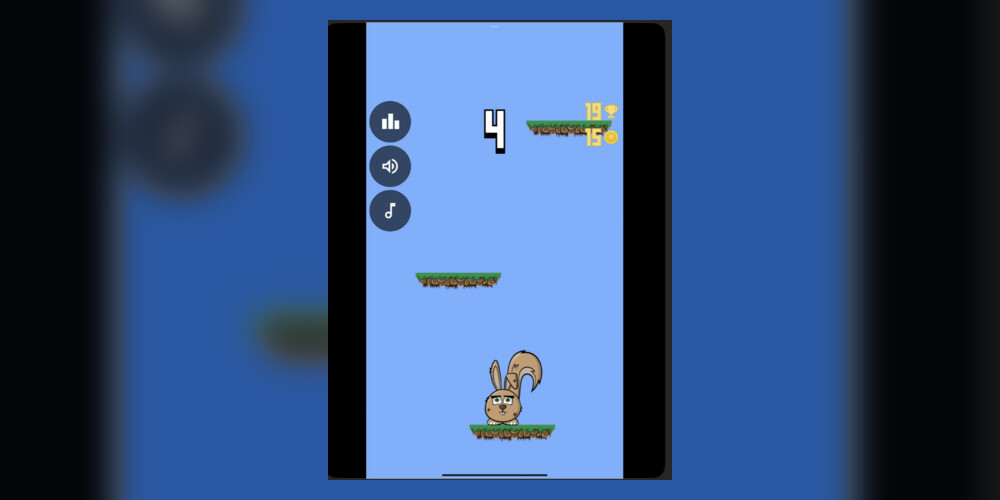 Pocket Hopper gameplay with score and platforms